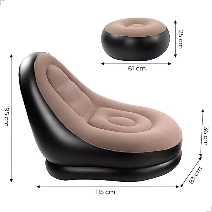 Inflatable Air Sofa Chair with Ottoman & Electric Pump
