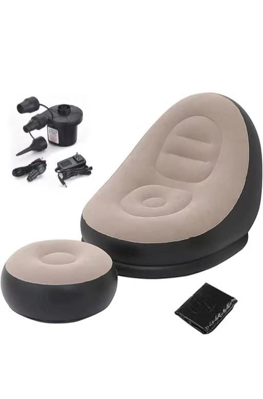 Inflatable Air Sofa Chair with Ottoman & Electric Pump
