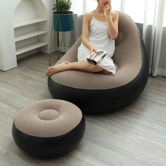 Inflatable Air Sofa Chair with Ottoman & Electric Pump