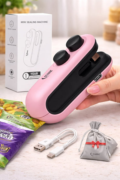 Mini Heat Sealing Machine – Portable USB Rechargeable Bag Sealer & Cutter