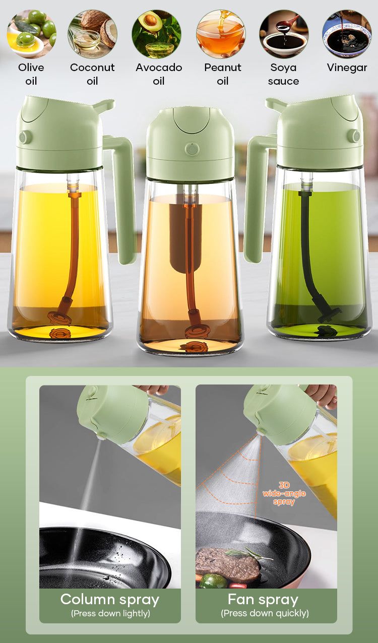 2-in-1 Oil Sprayer & Dispenser Bottle for Cooking | Oil Spray & Pour Bottle